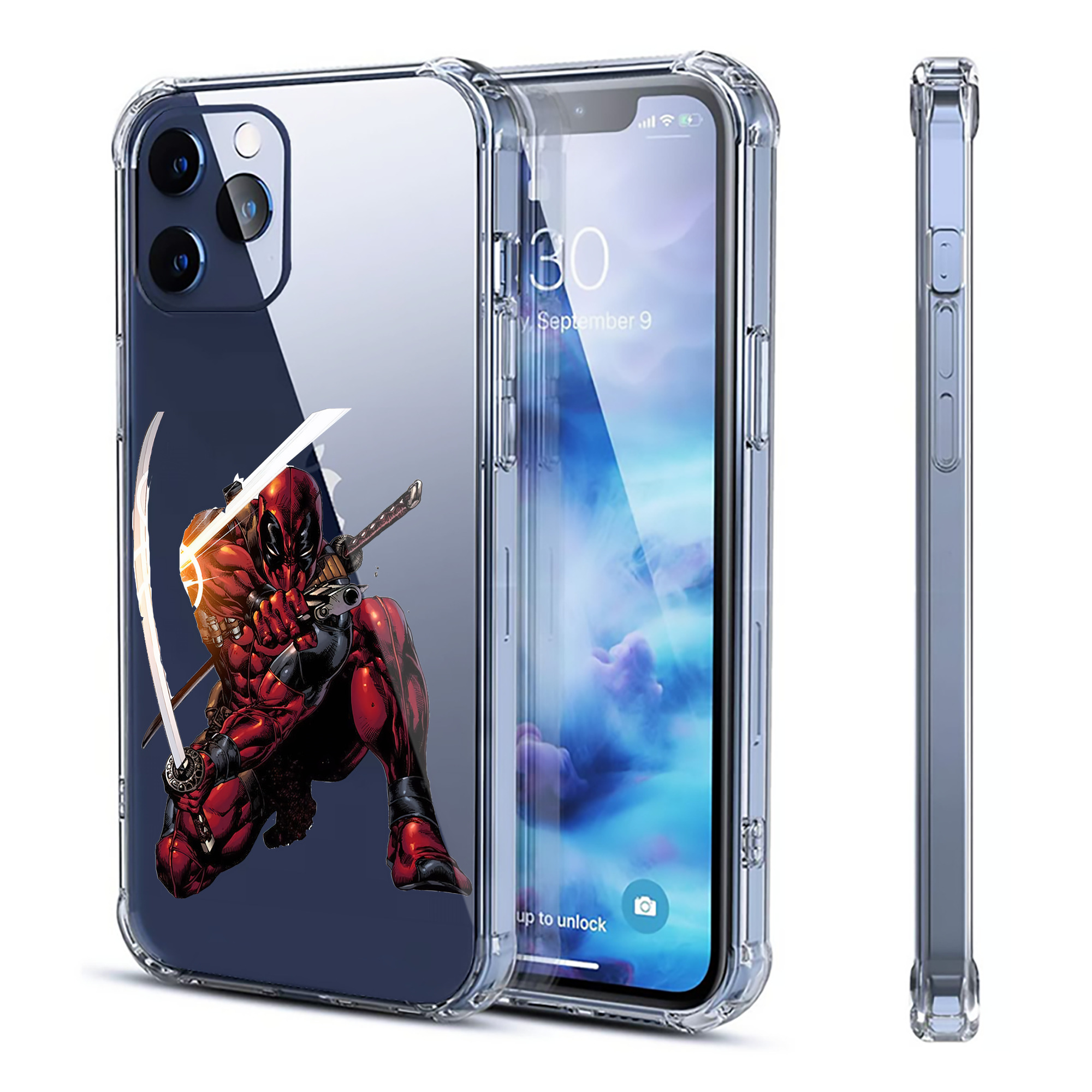 （画像用） Deadpool デッドプール 【iPhone 12シリーズ対応】透明スマホケース（クリアソフトケース）
